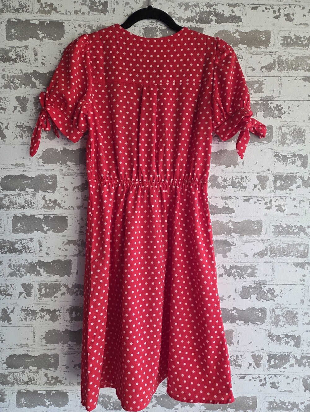 Monteau Los Angeles Red & White Polka Dot Button-Front Dress - Small - Picture 5 of 8